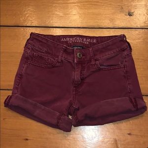 maroon jean shorts!